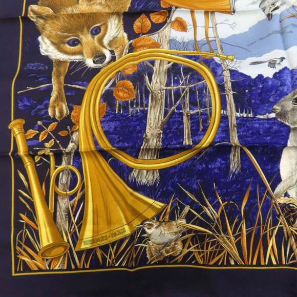 Hermès Carré 90 Forest Hunting Scarf Silk Muffler Women's HERMES - Picture 6 of 12
